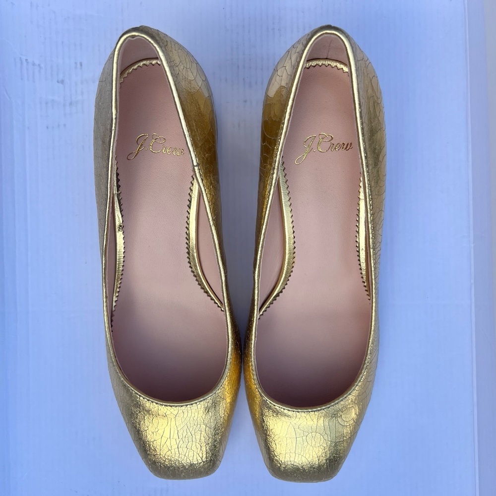 J crew gold heels size 6
